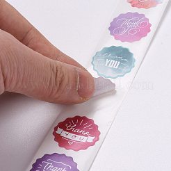 Flat Round Paper Thank You Stickers&nbsp;DIY-C042-15