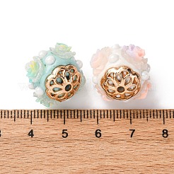 Handmade Resin Indonesia Round Beads&nbsp;IPDL-P005-01KCG-M