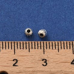 925 Sterling Silver Corrugated Round Spacer Beads&nbsp;STER-K178-02D-S