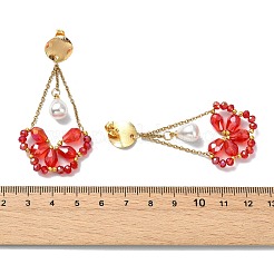 Electroplate Glass Dangle Earrings for Women&nbsp;EJEW-MZ00796-02