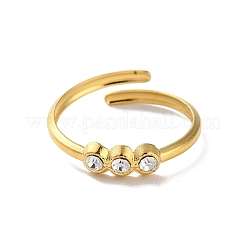 304 Stainless Steel Rhinestone Cuff Rings&nbsp;RJEW-M171-17G