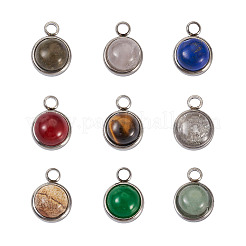 9Pcs 9 Styles Natural Mixed Stone Charms&nbsp;G-FW0001-28