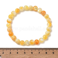 7MM Natural Yellow Shell Round Beaded Stretch Bracelets&nbsp;SH-CBACA76-18C