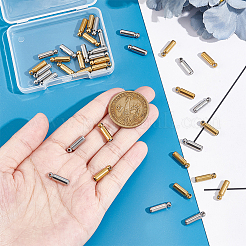 40Pcs 2 Color 202 Stainless Steel Stick Pin End Cap&nbsp;STAS-UN0049-48