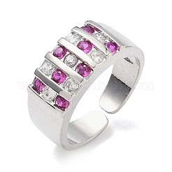 Brass Micro Pave Cubic Zirconia Cuff Open Rings&nbsp;RJEW-C158-04P