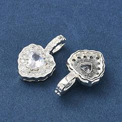 Brass Micro Pave Cubic Zirconia Pendants&nbsp;KK-Z139-05S-03