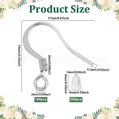160Pcs 304 Stainless Steel French Earring Hooks&nbsp;STAS-ME0001-53P