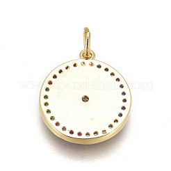 Brass Enamel Pentacle Pendants&nbsp;KK-L185-02B