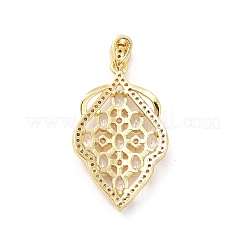 Brass Micro Pave Clear Cubic Zirconia Pendants&nbsp;KK-I695-018B