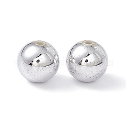 Silver Color Plated Acrylic Round Spacer Beads&nbsp;PACR-MSMC001-06