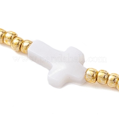 Natural Pearl & Seed Braided Bead Bracelets&nbsp;BJEW-JB09722-05