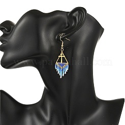 Glass Beads Braided Dangle Earrings&nbsp;EJEW-MZ00786-01
