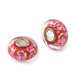 Lampwork & Brass Core European Beads&nbsp;LAMP-P019-01P-16