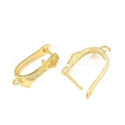 Brass Micro Pave Cubic Zirconia Hoop Earring Findings&nbsp;CU-CBAB5B4-04G