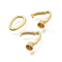 Teardrop Rack Plating Brass Fold Over Clasps&nbsp;KK-S508-18G