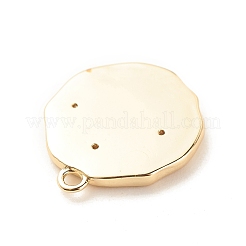 Brass Micro Pave Clear Cubic Zirconia Pendants&nbsp;LS-KK-G412-02LG