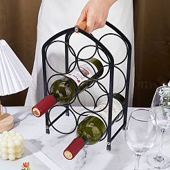 Iron & Wood Tabletop Wine Rack&nbsp;ODIS-WH0038-254