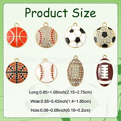 16Pcs 8 Styles Alloy Enamel Pendants&nbsp;FIND-YW0009-92