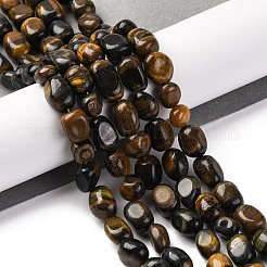 Natural Yellow Blue Tiger Eye(Dyed & Heated) Beads Strands&nbsp;G-G146-A17-01