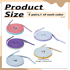 5 Pairs 5 Colors Three-color Mosaic Macaron Color Polyester Shoelaces&nbsp;FIND-LP0008-71