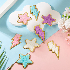 8Pcs 8 Colors Polyester Self-adhesion Embroider Thread Iron on/Sew On Patches&nbsp;PATC-TA0001-35