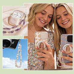 8Pcs Natural Gemstone Mobile Straps&nbsp;HJEW-PH02553
