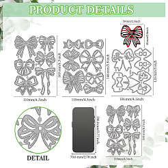 3Pcs 3 Styles Bowknot Carbon Steel Cutting Dies Stencils&nbsp;DIY-WH0309-3472