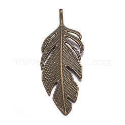 Tibetan Style Alloy Leaf Big Pendants&nbsp;PALLOY-A15448-AB