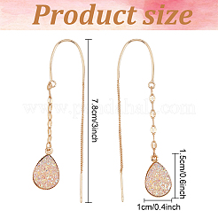 6 Pairs 6 Colors Resin Teardrop Dangle Earrings&nbsp;EJEW-AN0001-21