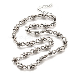 304 Stainless Steel Oval Infinity Link Chain Necklaces for Women Men&nbsp;NJEW-K249-20B-P