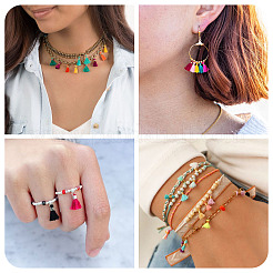 100Pcs 10 Colors Polycotton(Polyester Cotton) Tassel Pendant Decorations&nbsp;FIND-TA0009-08