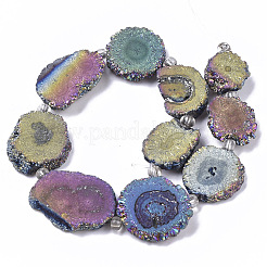 Electroplated Natural Quartz Beads Strands&nbsp;G-R461-04C