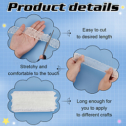 10M Polycotton Pleated Elastic Lace Ribbon&nbsp;OCOR-FG0002-62A-02