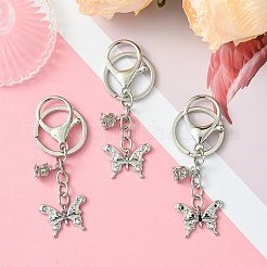 Alloy Rhineston and ABS Plastic Pearl Keychain&nbsp;KEYC-YW00028-01