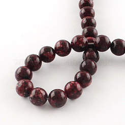 Dyed Natural Sesame Jasper Round Beads Strands&nbsp;G-R342-6mm-11