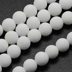 Natural White Jade Beads Strands&nbsp;G-D695-10mm