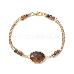 Natural Tiger Eye & Non-magnetic Synthetic Hematite Beads Multi-strand Bracelets&nbsp;BJEW-JB12122-02