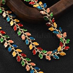 Butterfly Brass Enamel Links Bracelets for Women&nbsp;BJEW-B125-01G