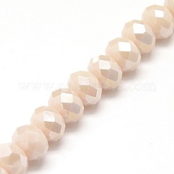1 Strand Electroplate Opaque Solid Color Crystal Glass Rondelle Beads Strands&nbsp;X-EGLA-F047A-13AB