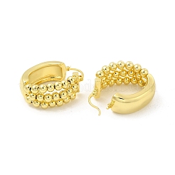 Brass Rotating Beaded Hoop Earrings for Anxiety Stress Relief Jewelry&nbsp;EJEW-E273-20LG