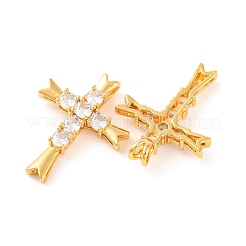 Brass Micro Pave Clear Cubic Zirconia Pendants&nbsp;KK-U017-09B-G