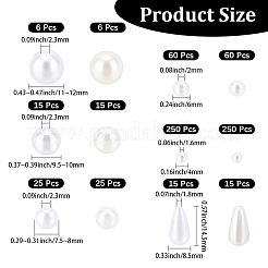 750Pcs 12 Styles ABS Plastic Imitation Pearl Beads&nbsp;KY-BM0001-02