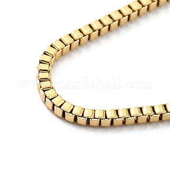 304 Stainless Steel Box Chain Necklace for Women&nbsp;NJEW-A008-02G