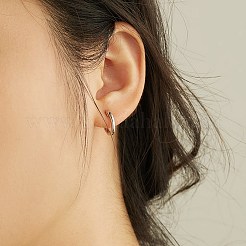 Anti-Tarnish Rhodium Plated 925 Sterling Silver Huggie Hoop Earrings&nbsp;EJEW-BB50163-P