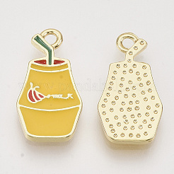 Light Gold Plated Alloy Enamel Pendants&nbsp;LS-X-ENAM-N150-01