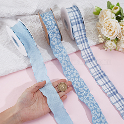 3 Rolls 3 Styles Polyester Ruffled Ribbon for Sewing Decoration&nbsp;OCOR-CY0003-64B