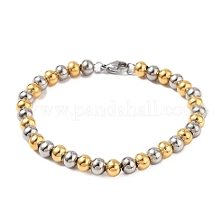 304 Stainless Steel Round Beads Bracelets&nbsp;BJEW-Q038-06GP