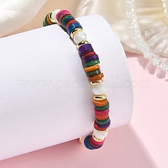 Adjustable Natural Shell & Glass Braided Bead Bracelets&nbsp;BJEW-JB14010-01