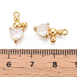Brass Micro Pave Cubic Zirconia Pendants&nbsp;KK-N263-62G