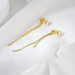 Elegant Stainless Steel Flat Round Tassel Stud Earrings&nbsp;BX2341-2